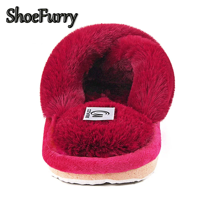 Меховые зимние тапочки ShoeFurry женская обувь большого размера меховая теплые