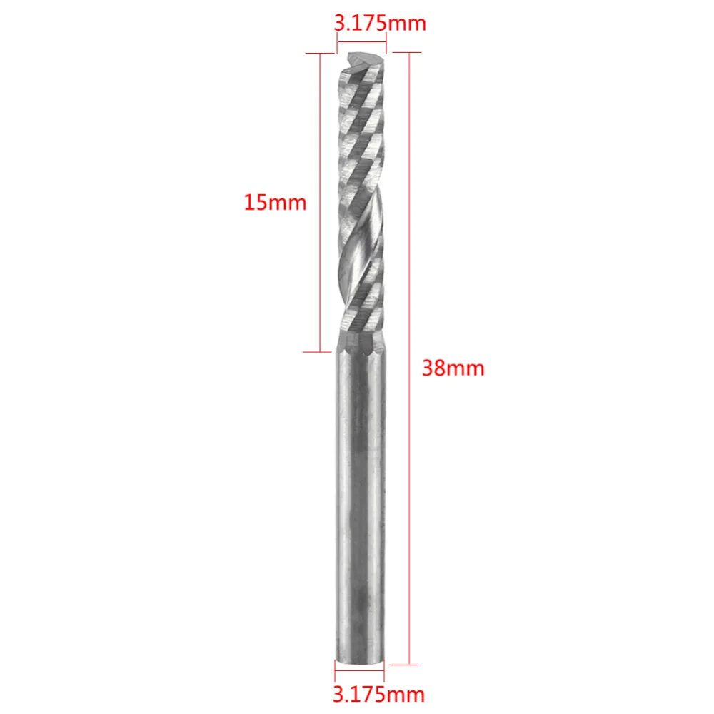 10 шт. концевые фрезы из карбида вольфрама с прямым хвостовиком, фрезы с одной флейтой, Фрезы с ЧПУ для дерева, акрила, торцевые фрезы