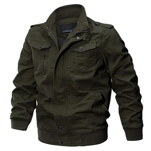 Мужская куртка в стиле милитари, зимняя хлопковая куртка, пальто, армейская мужская куртка пилота, ВВС, осенняя Повседневная ветровка, мужская куртка-Карго - Цвет: JL01-Army Green