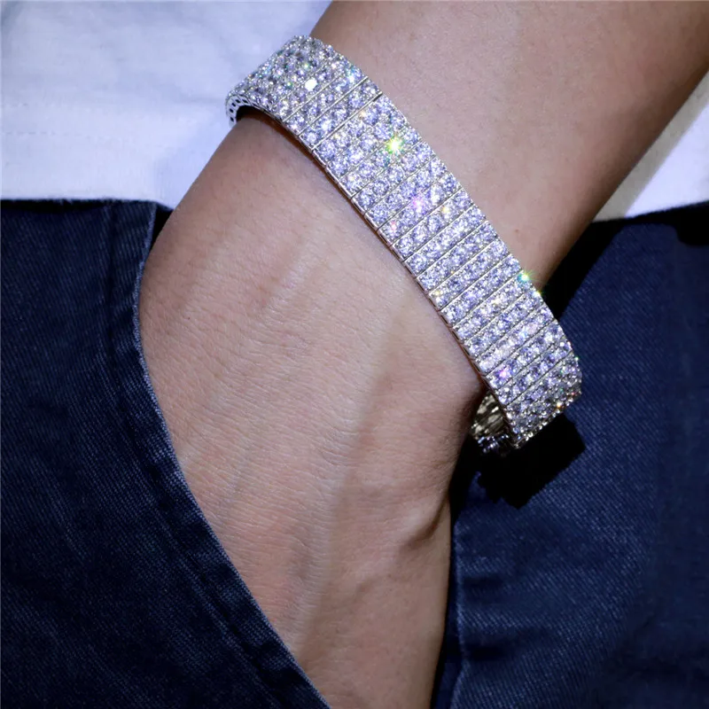 AEAW 14 к 585 Белое золото 31,5 CTW F цвет 266 шт 3 мм Муассанит браслет браслеты Лаборатория алмаз браслет для женщин ювелирные изделия