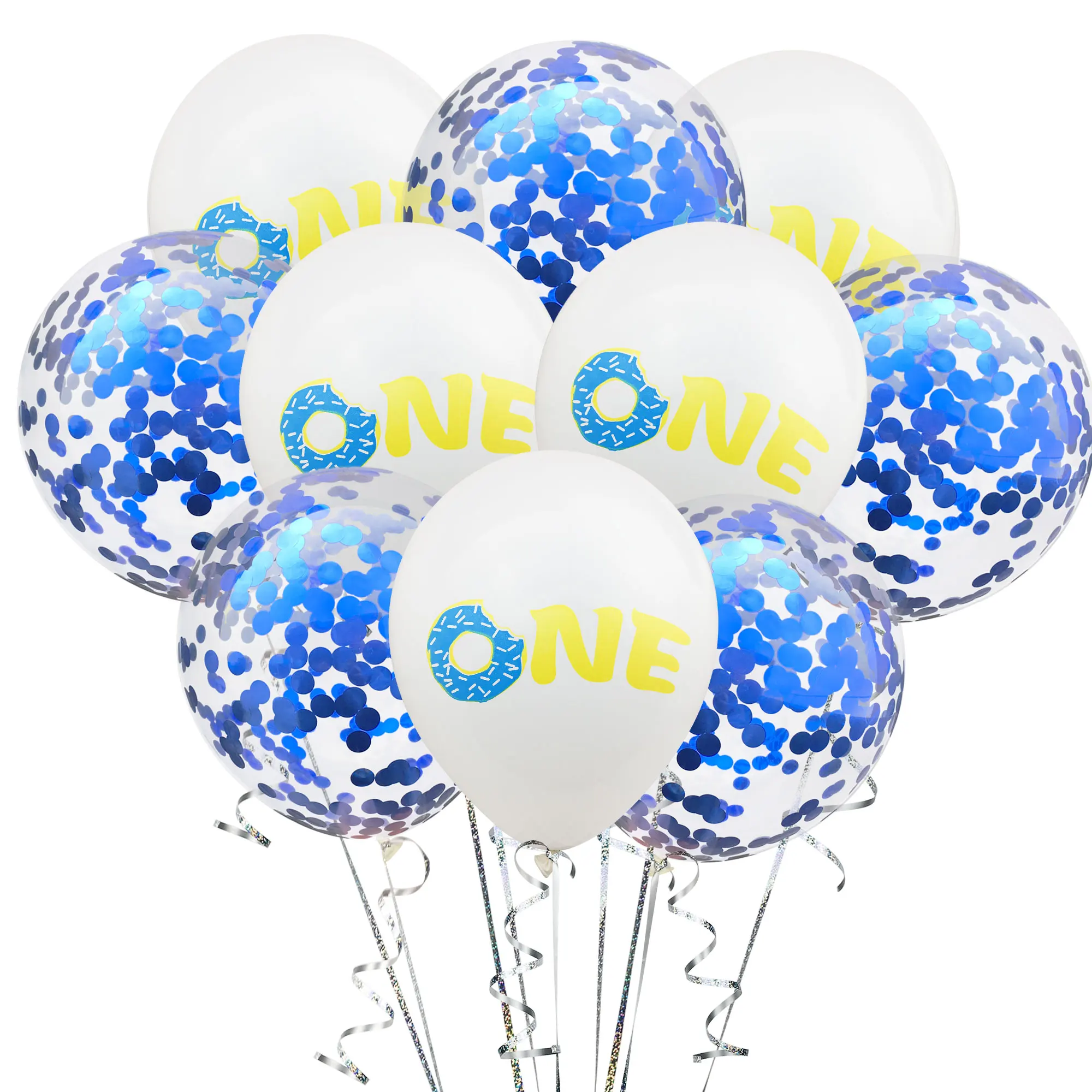 

ZLJQ First Birthday Party Decorations Donut Latex Balloons 1st Birthday Party Baby Shower Boy Girl Blue Pink Helium Ballon Balon