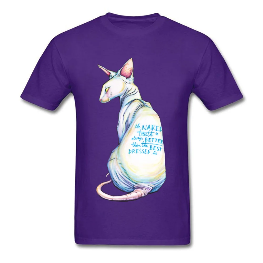 The naked truth Pure Cotton Men Short Sleeve T Shirt Normal ostern Day T Shirts Simple Style Tops Shirts Slim Fit Round Neck The naked truth purple