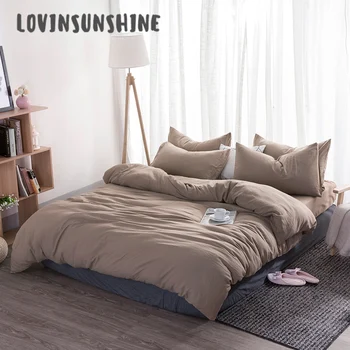 

LOVINSUNSHINE Bedding Set Duvet Cover Fronha King Bedding Set Simple Themed 4pcs Queen Bed Sheet Set AB#115