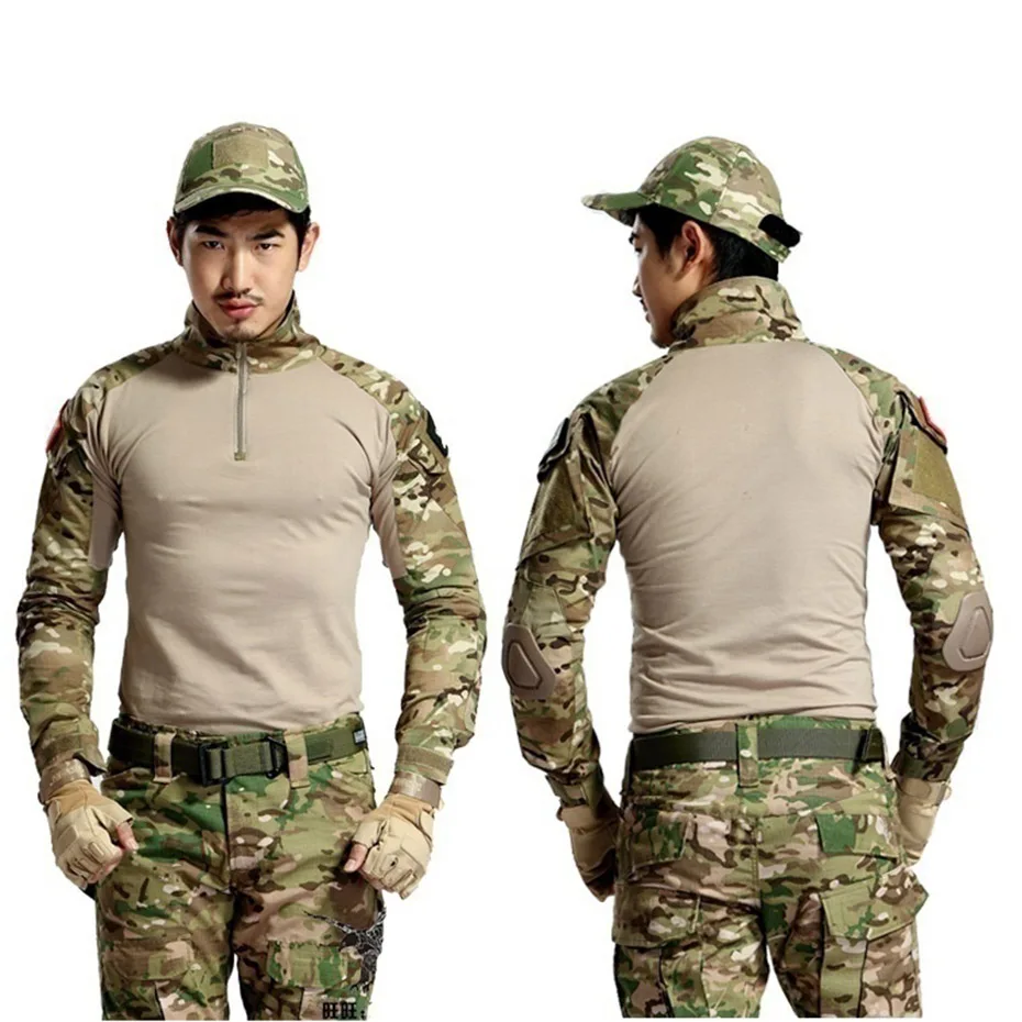 

Zogaa New Multicam Uniform Military Long Sleeve T Shirt Men Camouflage Quick Dry Fishing Tactical T-shirt Men Combat Running
