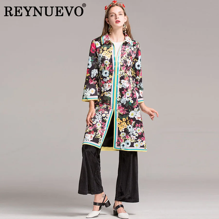Autumn Winter Retro Trench Coats Fashion Long Flare Sleeve