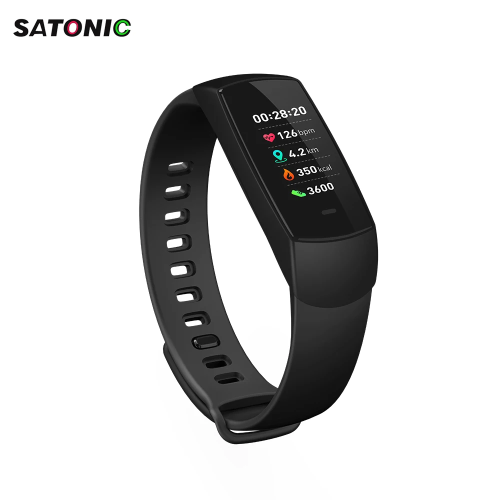 

SATONIC V09S Smart Bracelet 0.96 OLED Bluetooth fitness tracker Heart rate monitoring with Blood oxygen monitoring + HRV