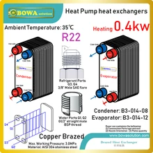 0.1HP конденсатор и испаритель из нержавеющей стали R22 спички 400 Вт тепловой насос охладители воды для лабораторного оборудования