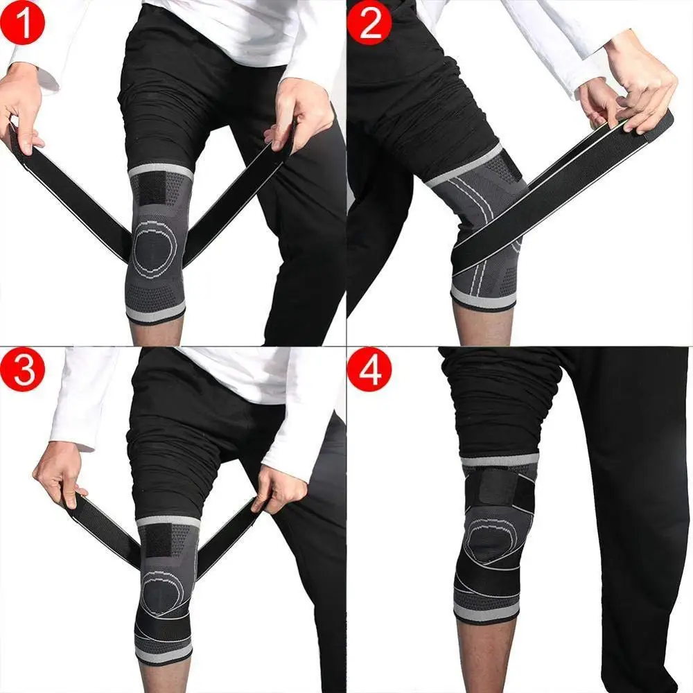 1 قطعة الرياضة الركبة منصات اللياقة البدنية تشغيل الدراجات الركبة دعم هدفين النايلون الرياضة ضغط الركبة حامي ل كرة السلة