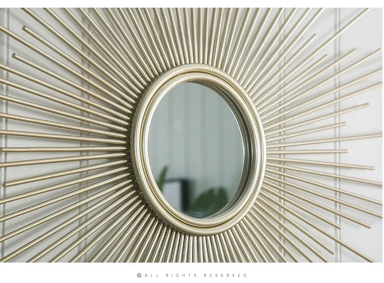 Металлическое зеркало Sunburst с золотым покрытием/варианты 60 см, 80 см, 100 см