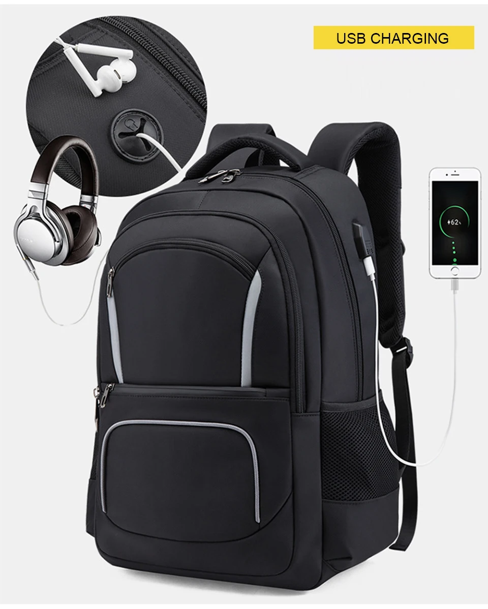 Mens Backpack Laptop 17 Male Backpacks 15.6'' Women Female Student Back Pack Notebook Travel Large Capacity USB Charging Bagpack (10)