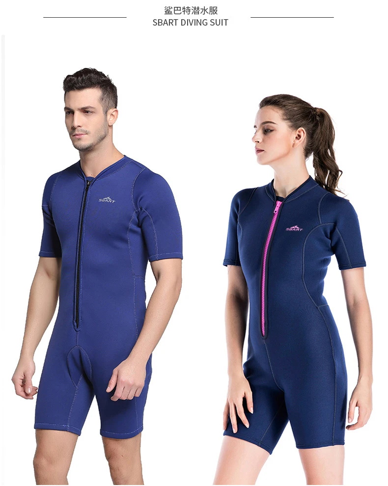 SBART 2mm Neoprene Wetsuit Snorkeling Surf Men Mergulho One piece Jumpsuits Diving Equipment Sport Short Sleeve Wetsuits Women N