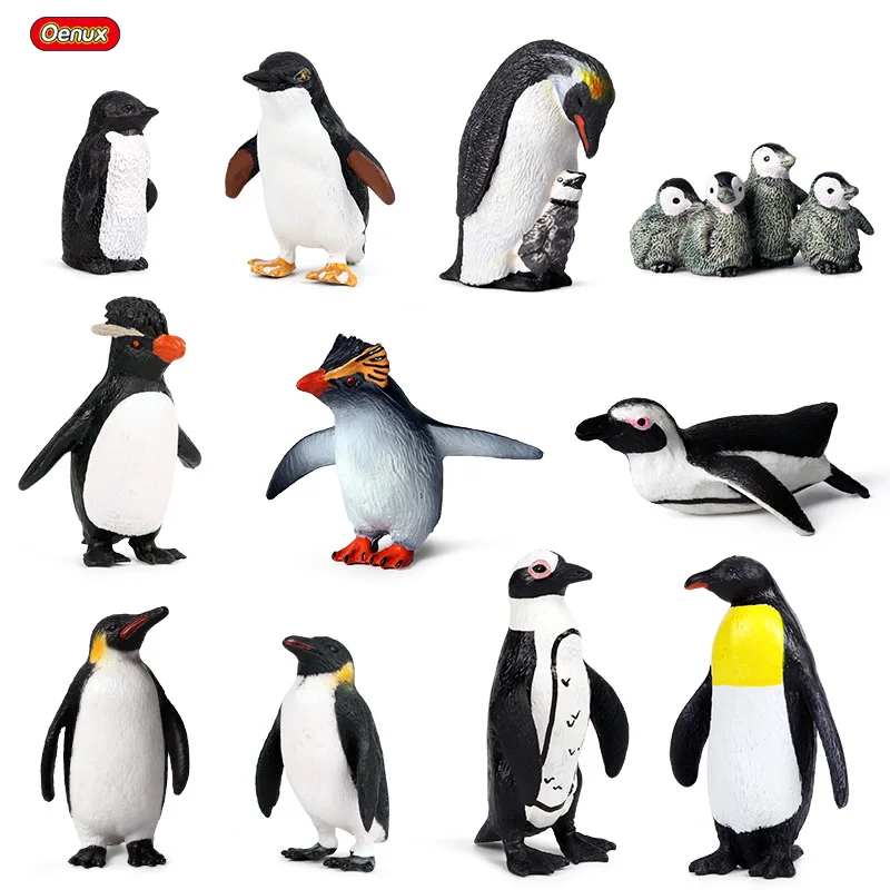 

Oenux South Pole Animal Penguins Simulation Animals Penguin Cub Small Size Action Figures Model Figurine PVC Lovely Toy Kid Gift