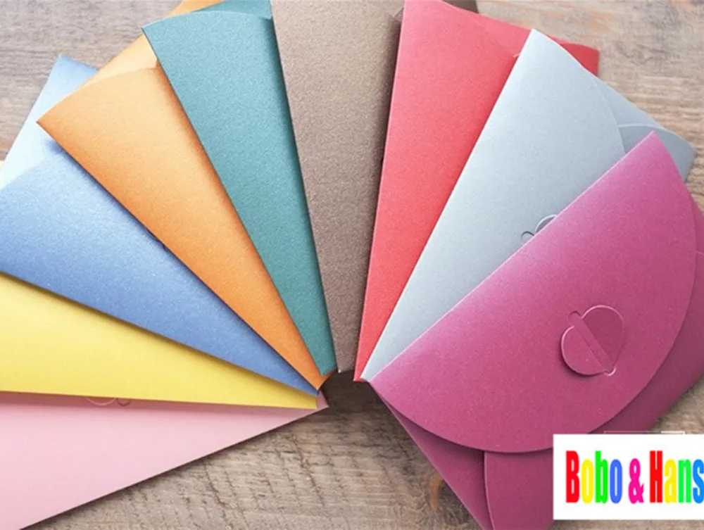 

New 9 pcs/lot colors style Heart designs Paper Envelope DIY Gift Envelope