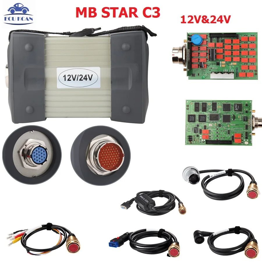 

MB Diagnostic Tool Star C3 Multiplexer Tester MB Star C3 With NEC Relays MB Star C3 Diagnostic Scan Tool HDD Software V2018.12
