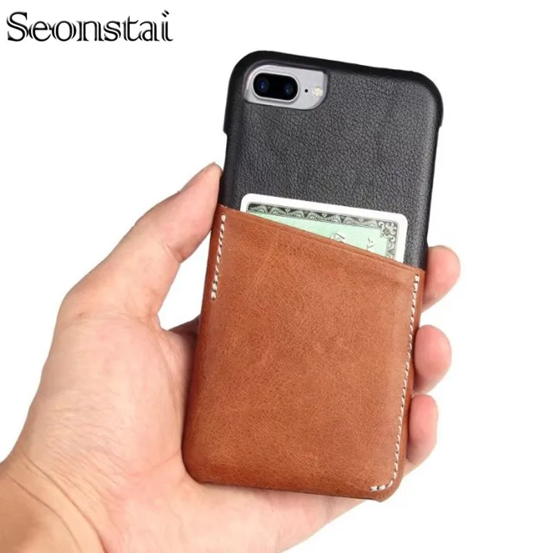 

For Apple iPhone X Slim PU Leather Case Business Vintage Card Slot Cases Mobile Phone Shell Coque For iPhone 7 8 Fitted Cover