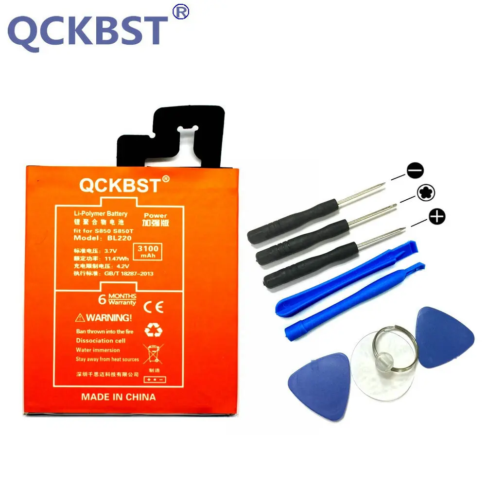 

QCKBST BL 220 BL220 Battery for Lenovo S850 S850T 3100mAh High Capacity Phone Li-ion Batteries