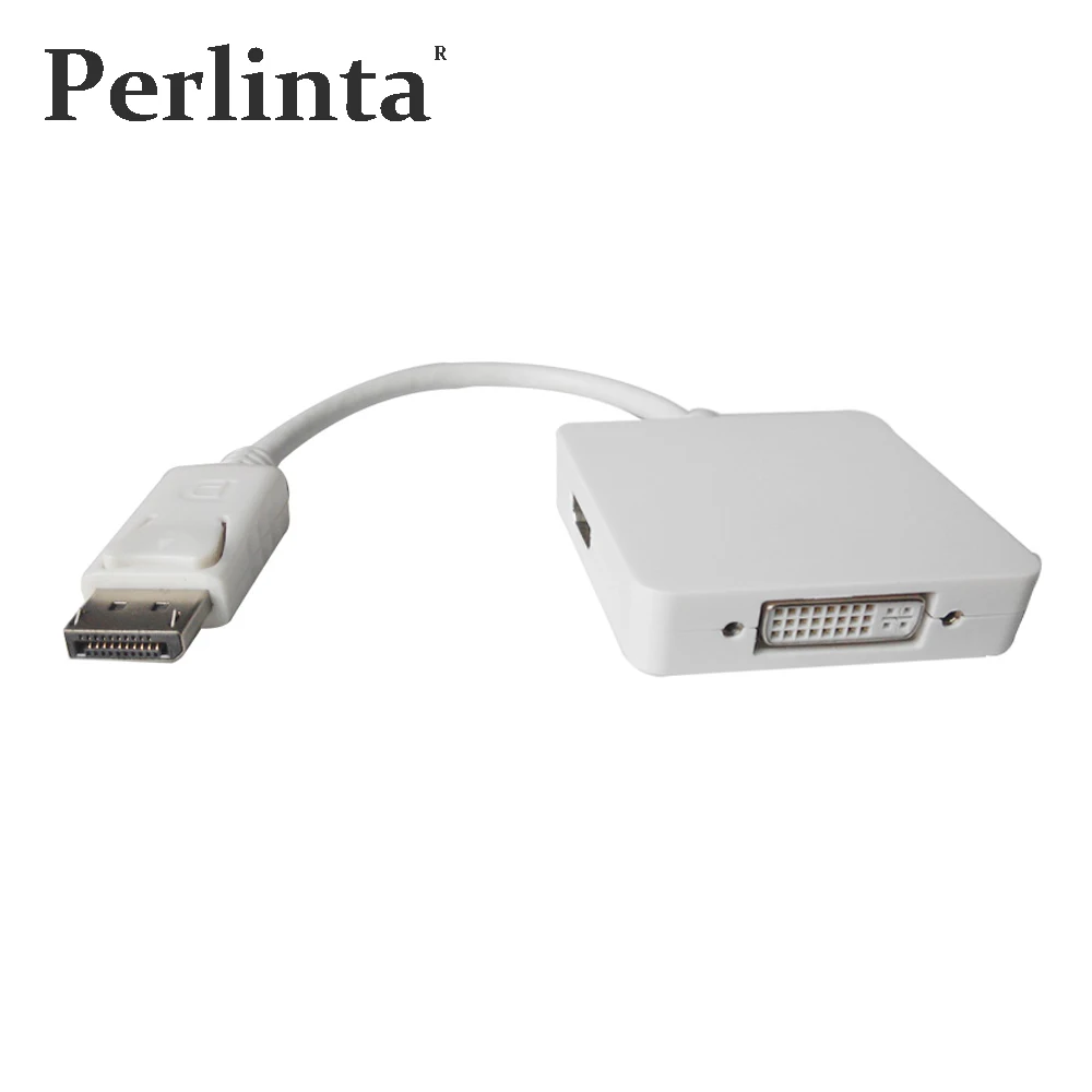 

Perlinta 3 in 1 DisplayPort DP to HDMI/DVI/DP Female Adapter Cable For PC Laptop Projector HDTV