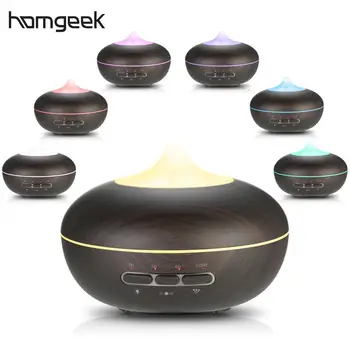 

Homgeek 300ml Aroma Essential Oil Diffuser with Microwave Induction Ultrasonic Humidifier Mist Maker 7 Colors LED Light for Home