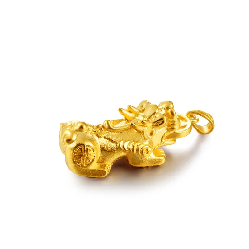 Модные популярные золотого песка мужское ожерелье деньги Храбрые войска кулон медь 24 k позолоченные ювелирные изделия, аксессуары