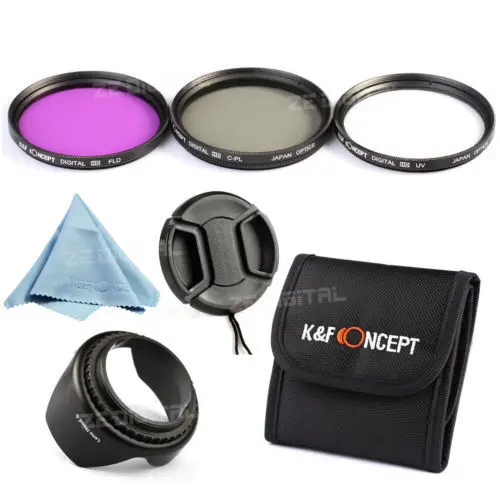 72MM Lens Filter Kit UV CPL FLD Circular Polarizer For Canon EOS 50D 60D 70D T3i 18 200mm Lens
