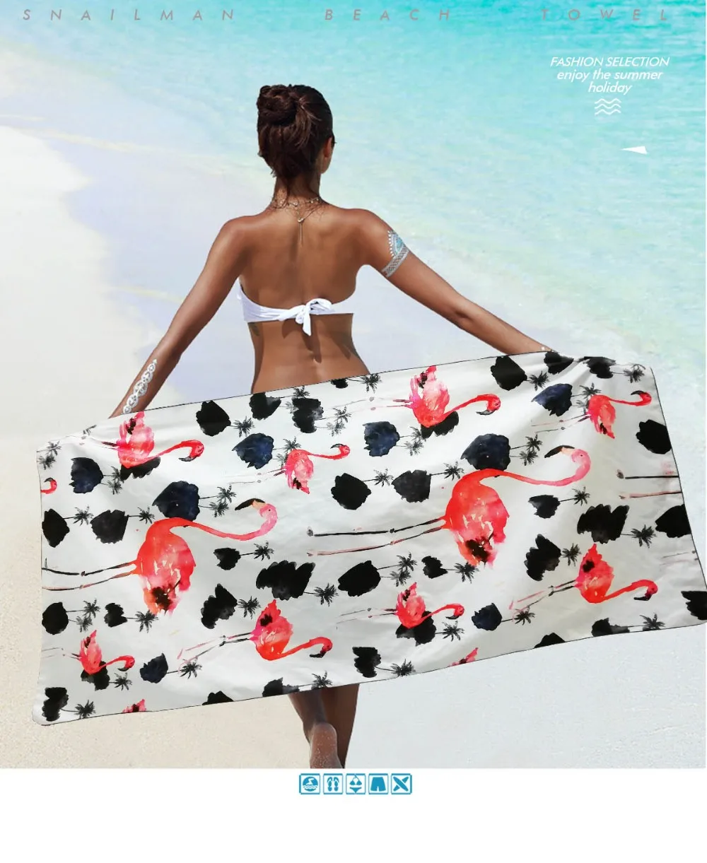 العلامة التجارية الشاطئ منشفة أوراق النخيل ستوكات السباحة تصفح الغوص السفر رحلة ليوبارد طباعة سريعة التجفيف منشفة
