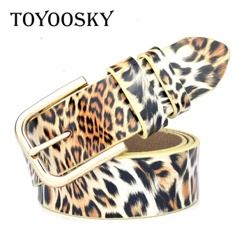 

Genuine Leather Leopard Print Belt For Women Fashion Pin Buckle Waist Woman Belt Luxury Desigener Brands Leather Belt Female
