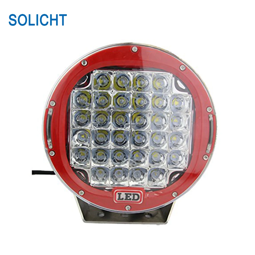 Solicht 9 ''96 W круглый светодиодный свет работы прожектор Водонепроницаемый IP68 красным кольцом внедорожный Светодиодный прожектор 12 V 24 V автомобиль ATV