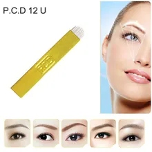 Laminas микроблейдинг tebori 50 шт. PCD 12 U жесткие Лезвия Перманентный макияж u-образный 12 иглы для бровей игла для татуажа теней