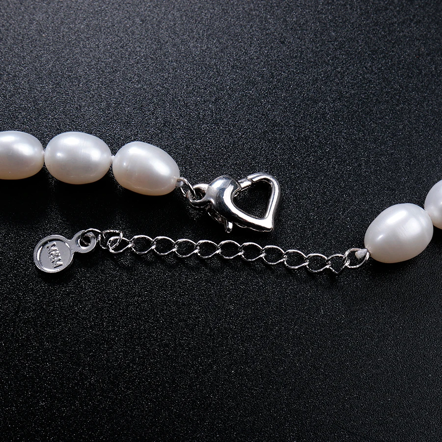 Белое ожерелье из натурального пресноводного жемчуга для женщин 6-7 мм/7-8 мм ожерелье из бисера ювелирные изделия 45 см/50 см Длина ожерелье модное ювелирное изделие