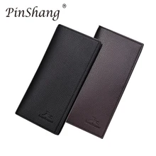 Мужской кошелек из искусственной кожи, длинный клатч, деловые кошельки, Воловья кожа, двойной кошелек, тонкие модные мужские кошельки, многофункциональные Зажимы для денег ZK45