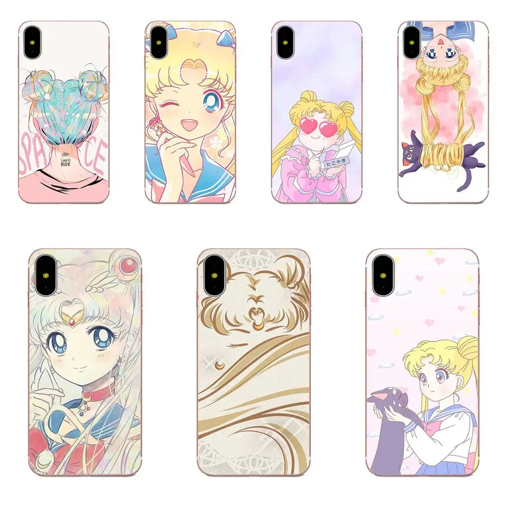 Для Huawei Honor Mate 7 7A 8 9 10 20 V8 V9 V10 G Lite Play Mini Pro P Smart TPU Anime Sailor Moon Lune Cat|Чехлы-накладки| |