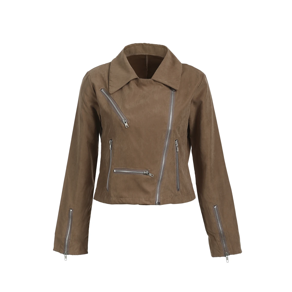 Greatest  Women Ladies Leather Jacket Coats Zip Up Biker Casual Flight Top Coat Outwear