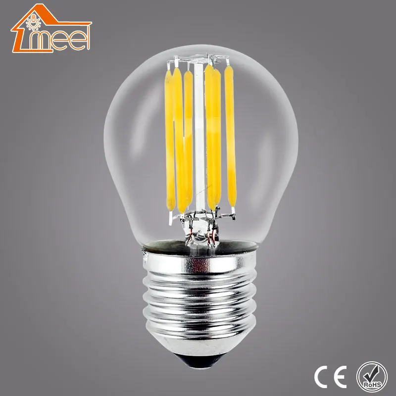 Светодиодный нити свет затемнения E27 220 V 240 4 W 8 12 16 Стекло Корпус Эдисон Blub E14