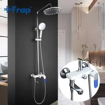 

FRAP Shower Faucets chrome modern bathroom shower mixer faucet bath faucets tap shower set cold and hot water adjustable tapware