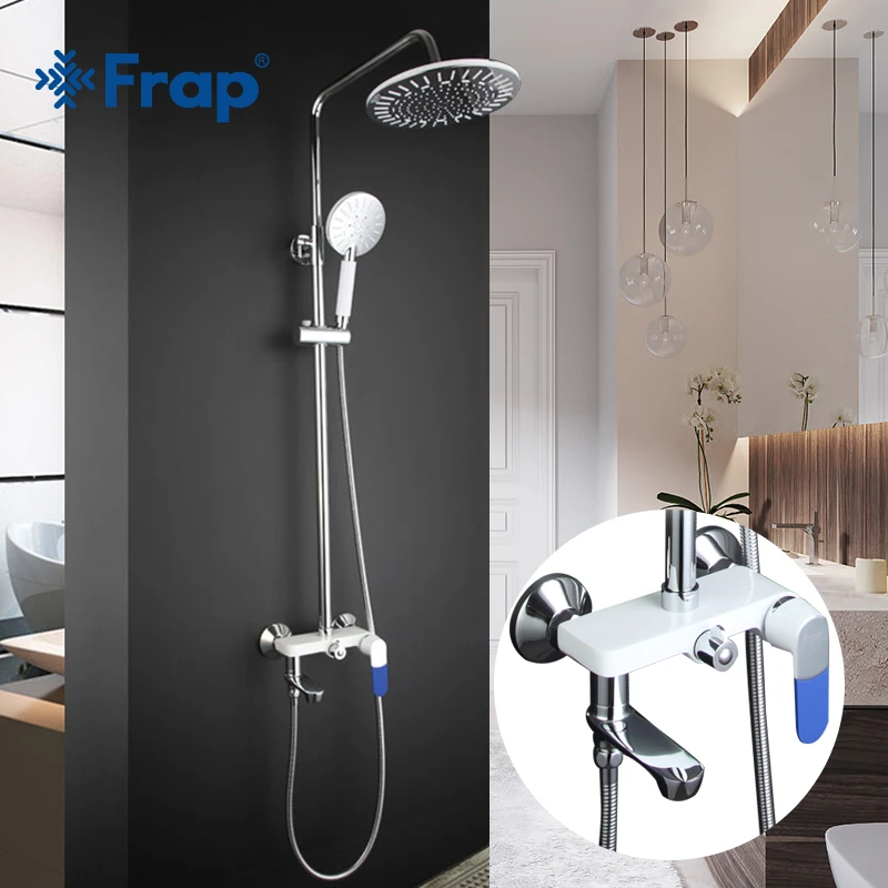 FRAP シャワー蛇口クローム現代浴室のシャワーミキサー蛇口バス蛇口タップシャワーセット冷温水調節可能な tapware|シャワー 蛇口| -  AliExpress