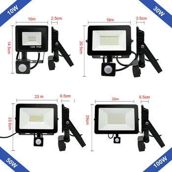 

10W 30W50W100W IP65 Adjustable Motion Sensor Led Flood Light 220V Outdoor Led Spotlight Wall Lamp Reflector Led Waterproof Light