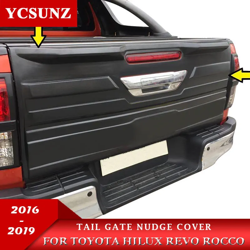  Tail Gate Dudge Cover For Toyota Hilux SR5 2016 2017 2018 2019 Matte Black Color ABS