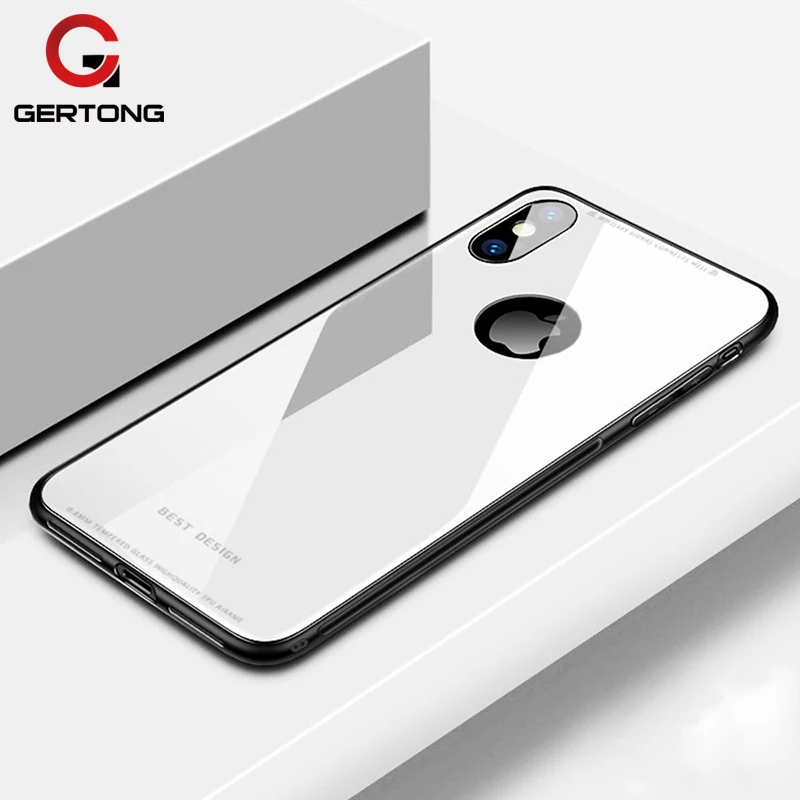 Глянцевый чехол GerTong из поликарбоната закаленного стекла для iPhone 7 6 6S 8 Plus X бампер