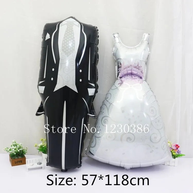 

1pcs 57*118cm Groom Bride Wedding Dress Foil Balloon Marriage Decoration Balloon for Romantic Wedding Party Balloon
