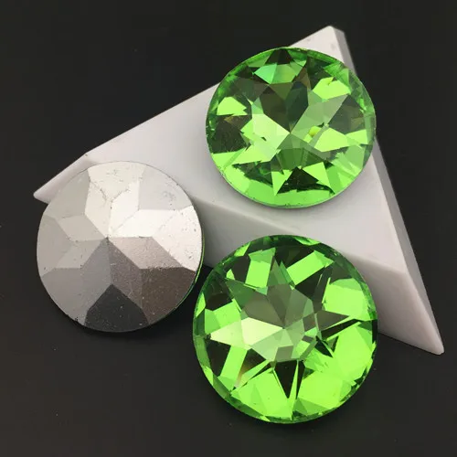 Все размеры цвета 8, 10, 12, 14, 16, 25, 27 мм круглый Baoshihua стекло, кристалл, камень заостренный назад высокое качество плоский верх Стразы - Цвет: peridot