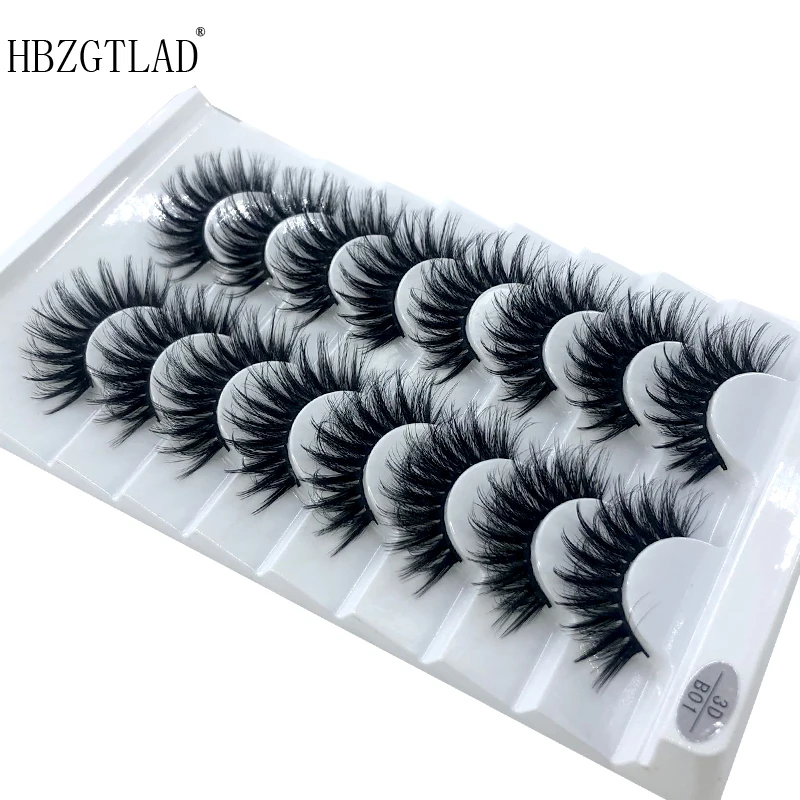 

HBZGTLAD New 8 pairs natural false eyelashes fake lashes long makeup 3d mink lashes eyelash extension mink eyelashes for beauty