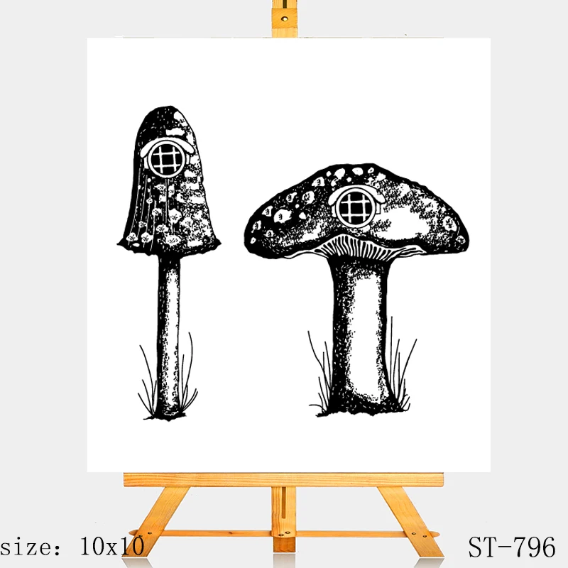 

AZSG Mushroom house Clear Stamps/Silicone Transparent Seals for DIY scrapbooking Card Making