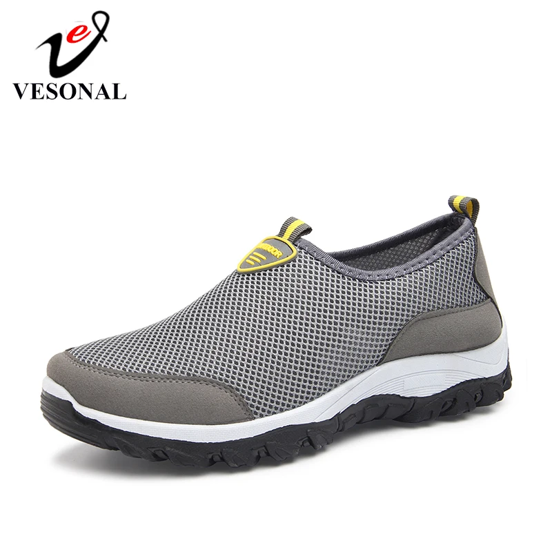 

VESONAL 2019 Summer Comfortable Slip On Mesh Sneakers Men Shoes Out door Breathable Male Shoes Loafers Casual Walking Footwear