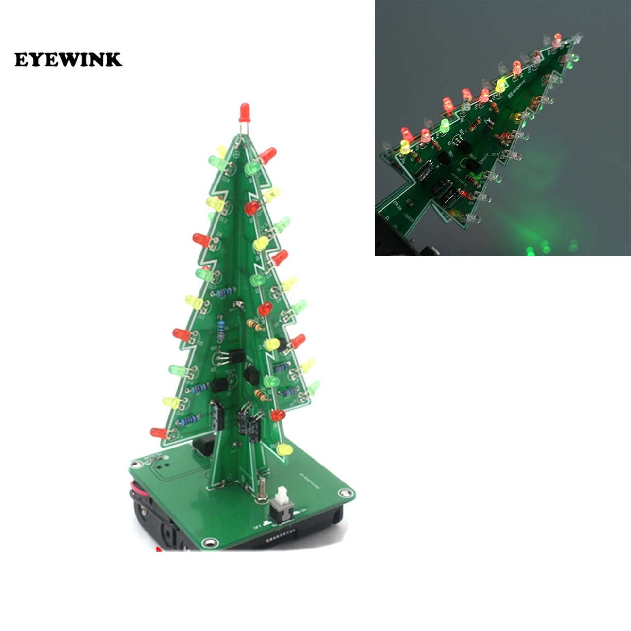 

7 Colors 3D Christmas Tree LED Flash DIY Kit Three-Dimensional Colorful RGB LED Circuit Kit Electronic Fun Suite Christmas Gift