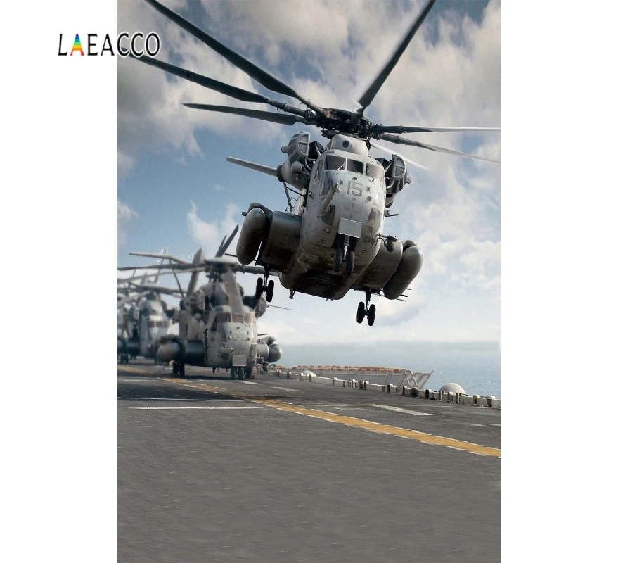 Laeacco вертолет militar Deck Fly TakeOff настенные декорации фоны для фотосъемки