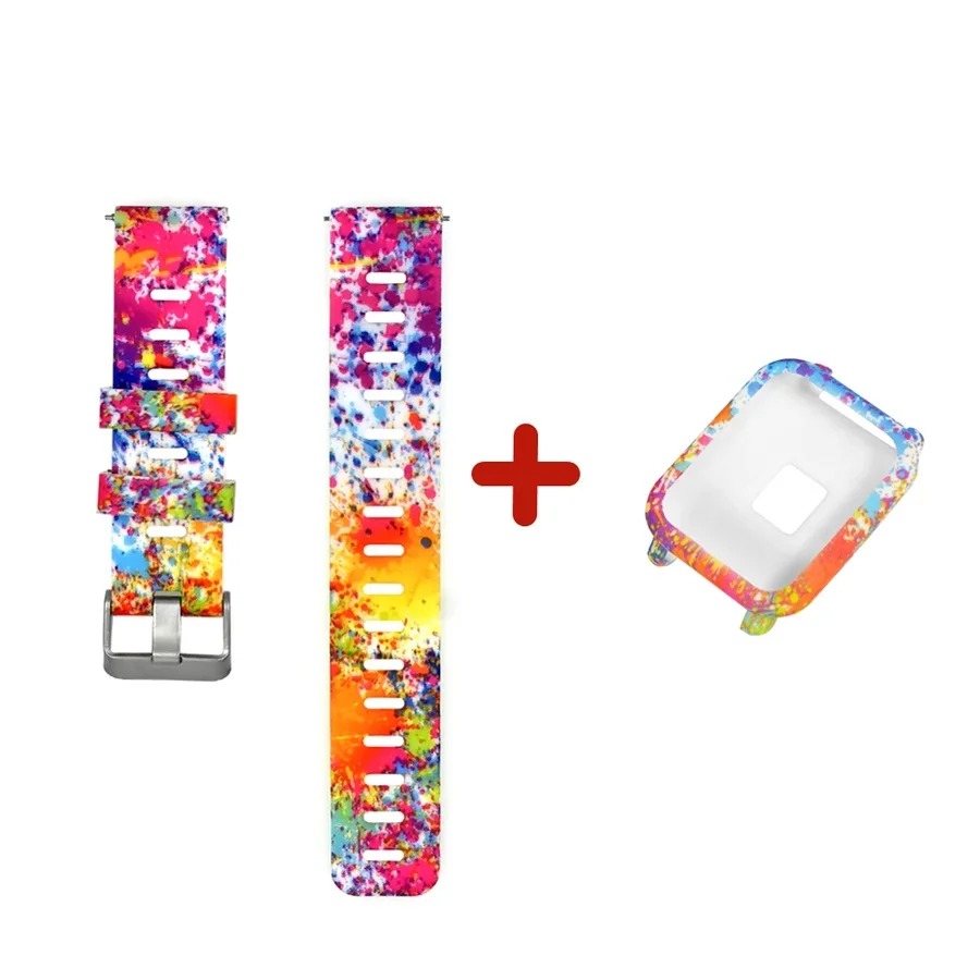 Для Amazfit ремешок Bip 20 мм ремешок для часов Камуфляжный силиконовый браслет для Xiaomi Huami Amazfit Bip Bit молодежный чехол Крышка Аксессуары - Цвет: Package A
