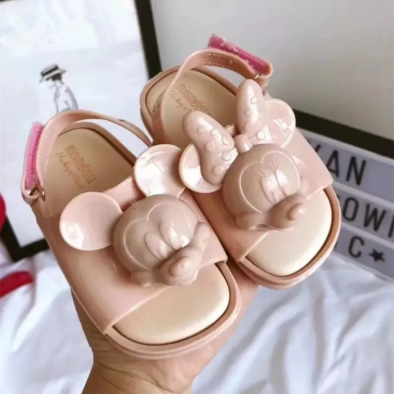 Прозрачные сандалии для девочек Melissa 3D с рисунком Микки Мауса дышащие детские