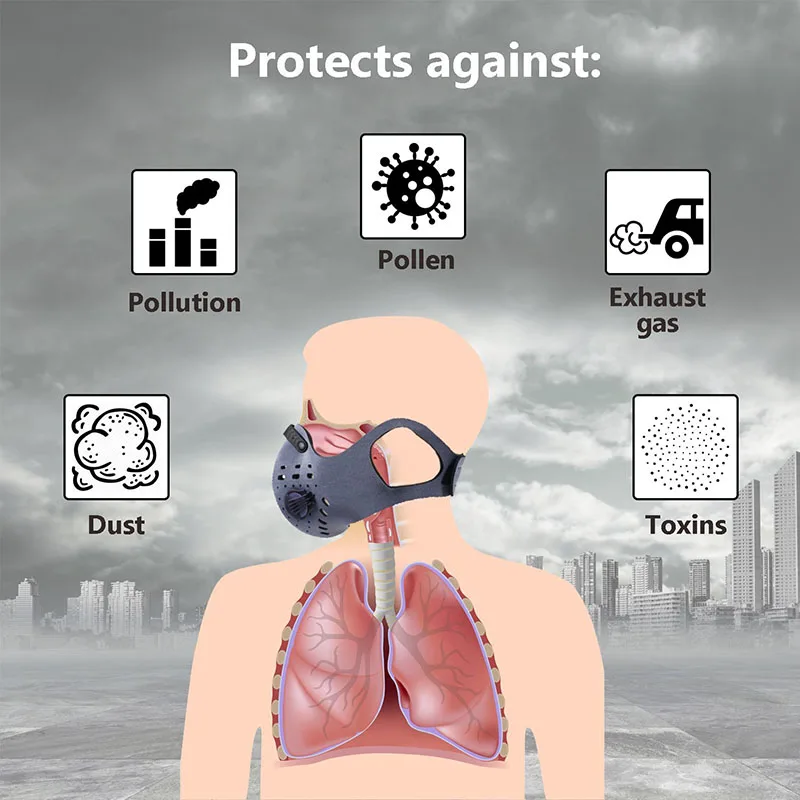 Велосипедная маска для лица Спортивная велосипедная маска тренировочная PM 2,5 Пылезащитная маска велосипедиста+ фильтр с активированным углем дышащая маска для лица
