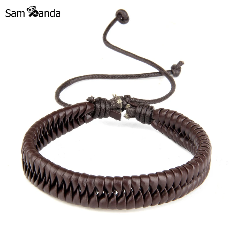 

2017 New Fashion Jewelry Women Men Woven Handmade Vintage Leather Bracelets & Bangles Mens Gift Pulseira Feminina Drop Shipping