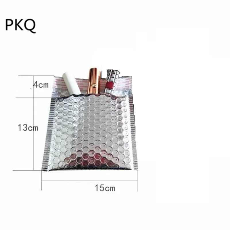 Маленькие черные Пузырьковые почтовые пакеты, Самоуплотняющиеся пластиковые конверты, мягкие конверты, упаковка,, пакеты, крафт-Пузырчатая отправка - Цвет: silver